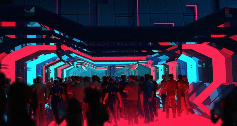 Impreza w stylu cyberpunk